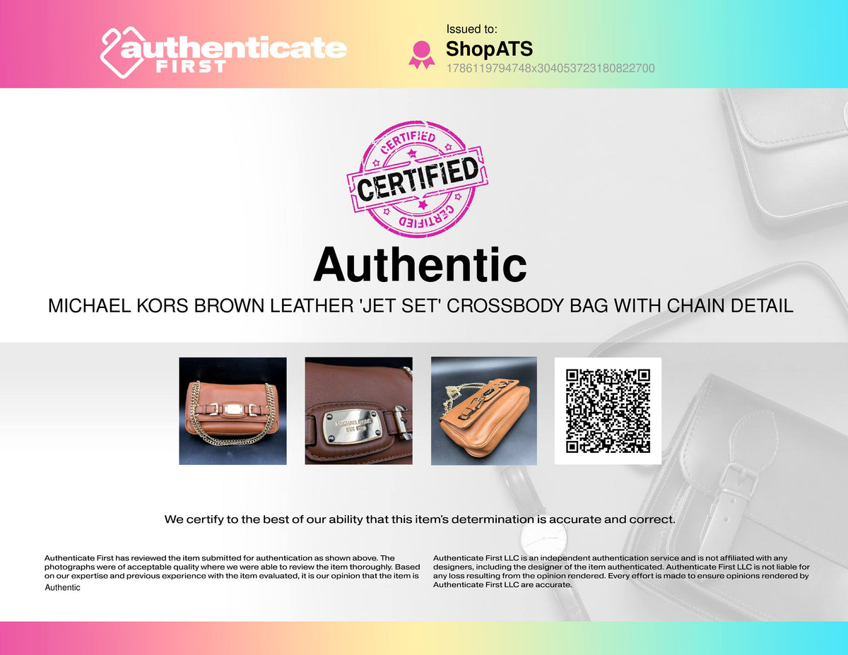 Michael Kors Brown Leather 'Jet Set' Crossbody Bag (+COA)