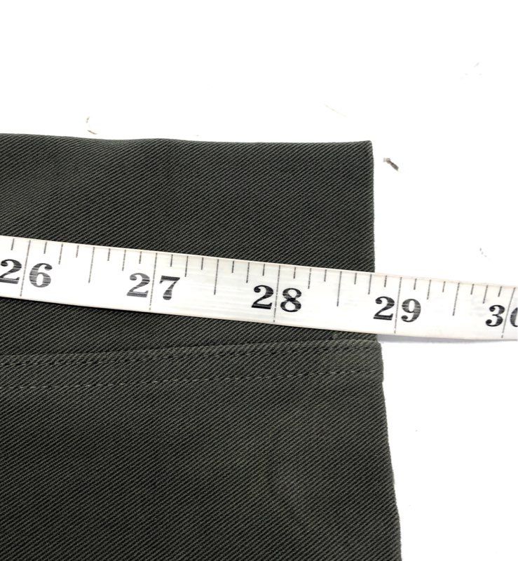Women's Olive Green Slim Ankle Pants Trousers Center Seam Ankle Zip