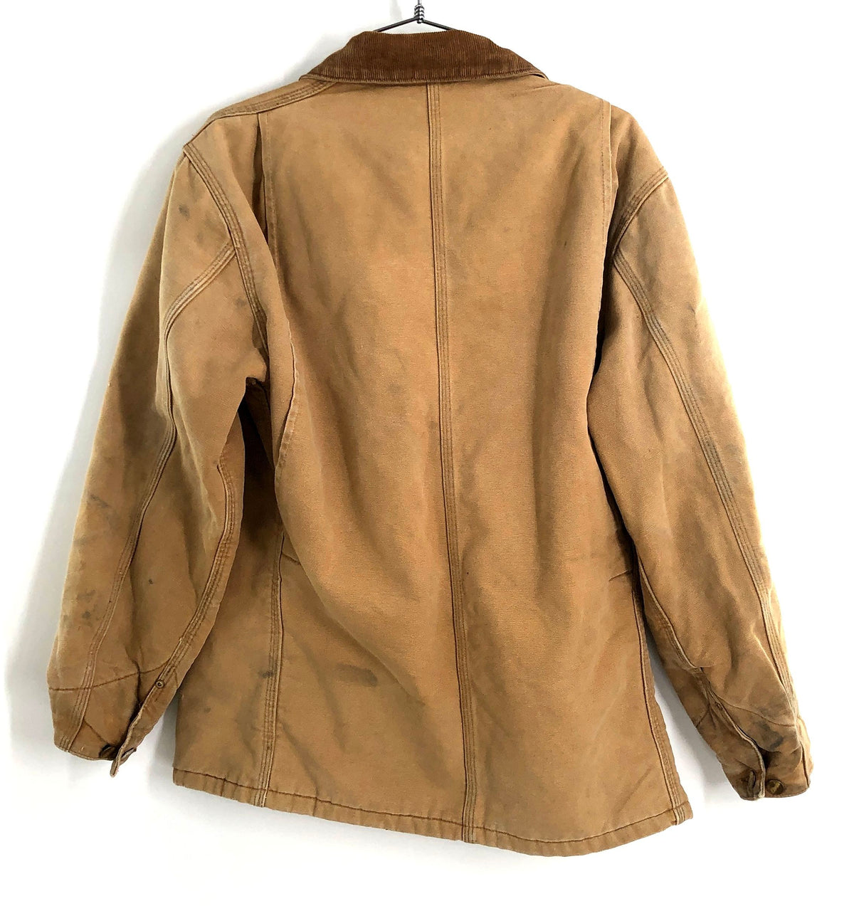 Vintage 90s Carhartt Blanket Lined Duck Michigan Chore Coat Tan Sz XL
