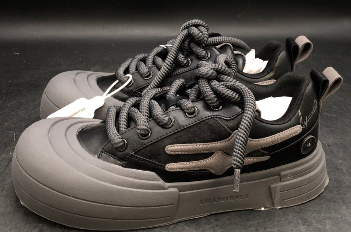 KillWinner Smile Life Series Black Grey Chunky Low Top Sneakers NWT Size 10.5