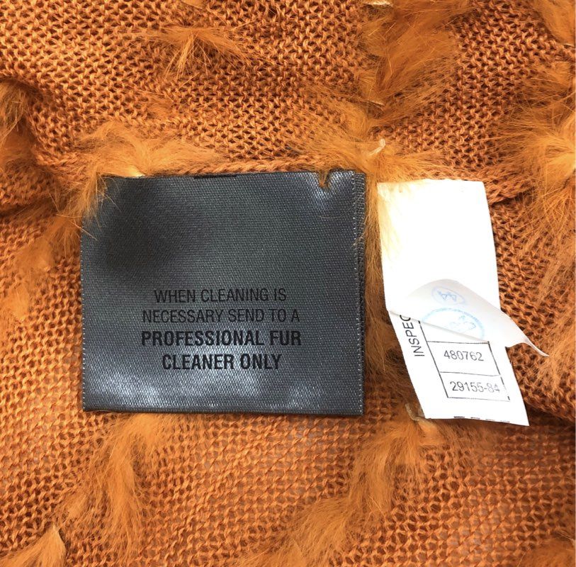 Wilsons Leather Maxima Women's Burnt Orange Knit Fur Trim Poncho OSFA