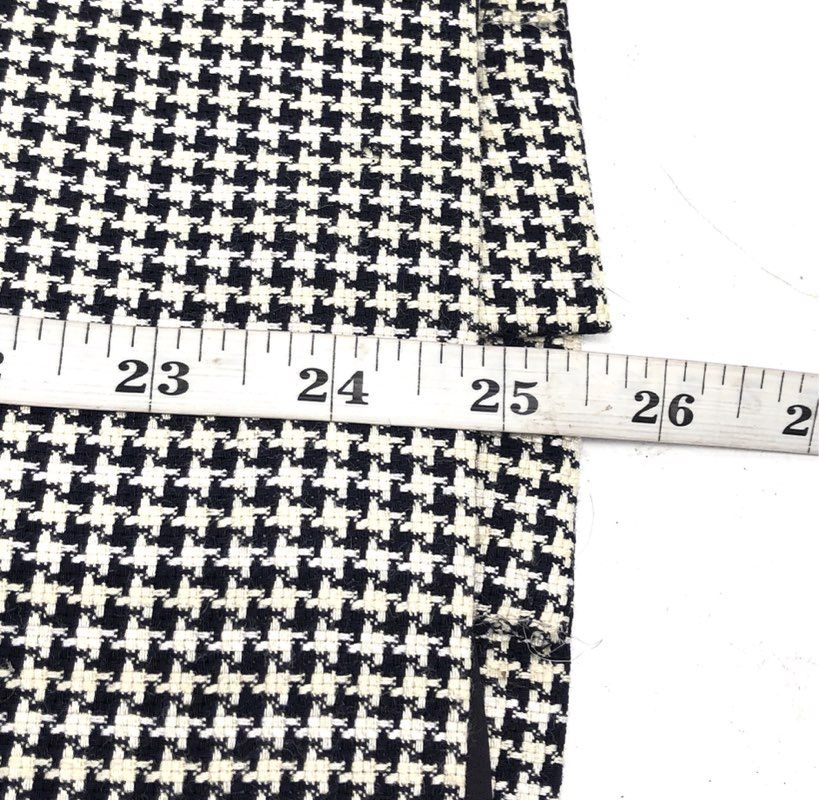 Vintage 90s Sergio Pellari Women's Houndstooth Silk Wool Skirt Italy NWT Sz 40