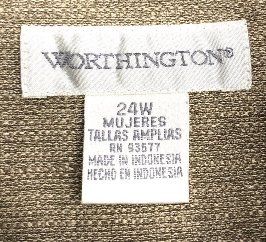 Worthington Women's Cream Linen Look Belted Blazer Jacket Sz 24W NWT