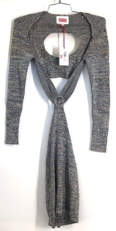 Solid & Striped Women's The Tilly Dress Blue Multi Marled Cutout Knit Sz XS NWT