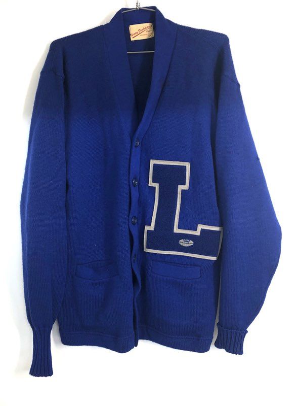 Vintage 60s Harry Finkelstein Co Jacksonville Letterman Cardigan Jacket Sz 44
