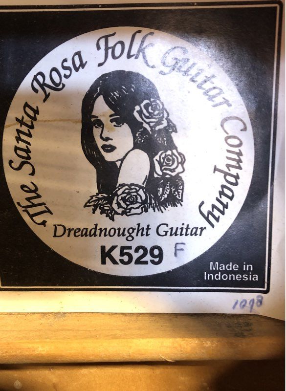 Santa Rosa K529 F Dreadnought Acoustic Guitar 6-String For Parts or Repair