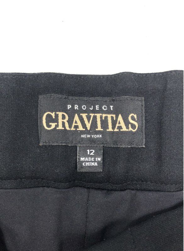 Project Gravitas Women's Black Tapered Leg Structured Career Pants Sz 12