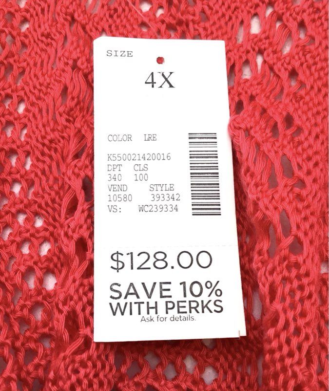 NWT Catherines Women&#39;s Red Dolman Sleeve Knitted Cardigan Sweater - Size 4X