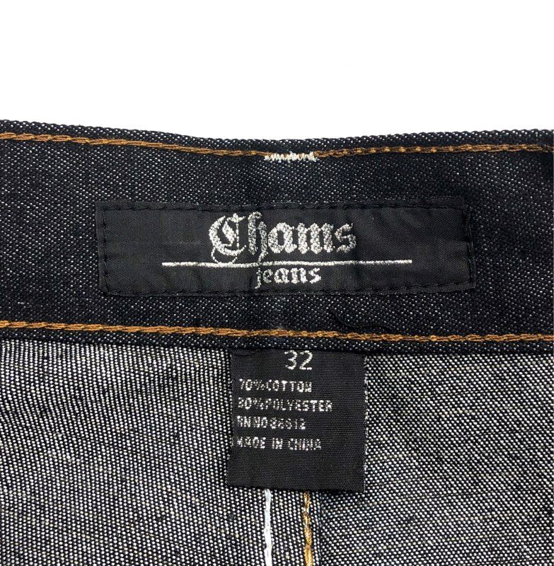 Vintage 90s Chams Mens Jeans Dark Indigo Wave Embroidery Sz 32 Lot of 4 NWT