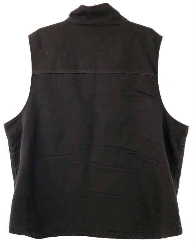 Carhartt Men's Washed Duck Sherpa Lined Work Vest Dark Brown Mock Neck Sz XL