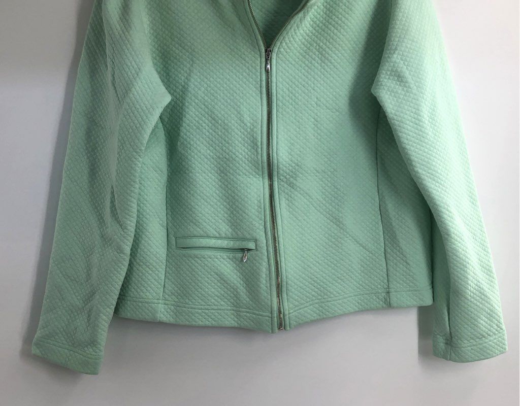 EP Pro Women's Mint Green Quilted Full Zip Golf Mock Neck Jacket Sz M
