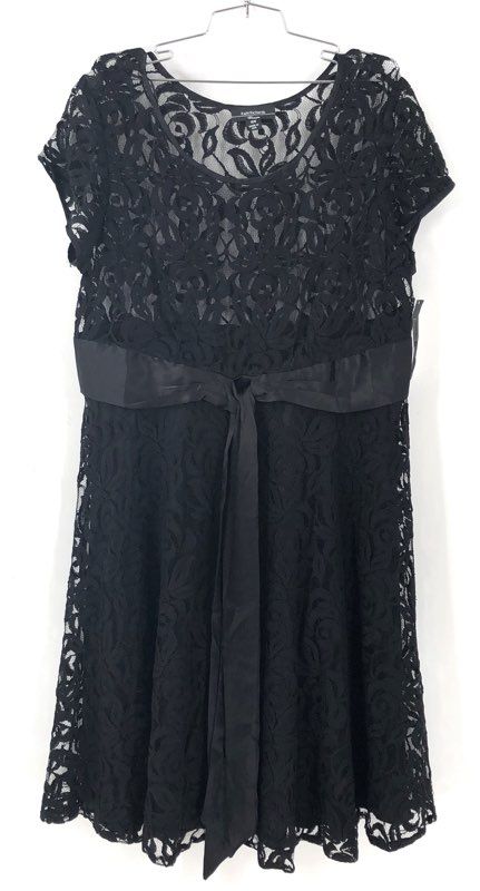 NWT R & M Richards Women's Black A-Line Dress - Size 16W
