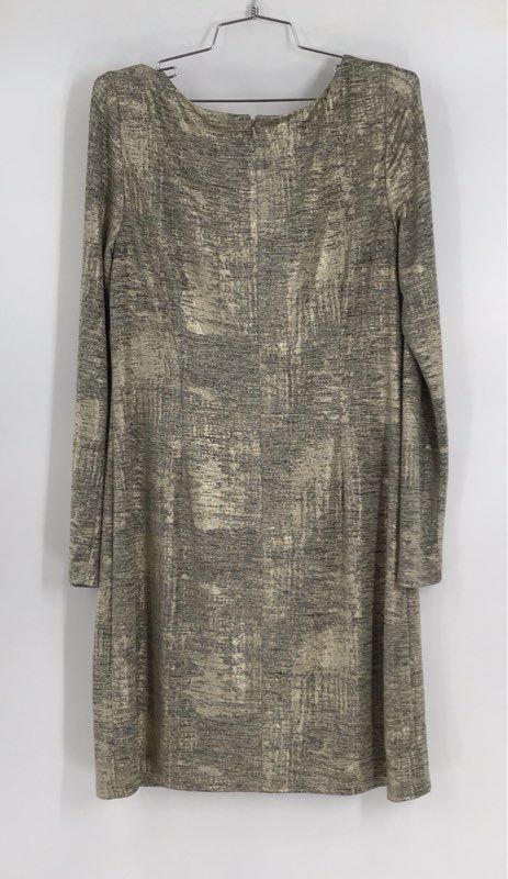 Vince Camuto Women&#39;s Gold Back Zip Long Sleeve Shift Dress - Size 12