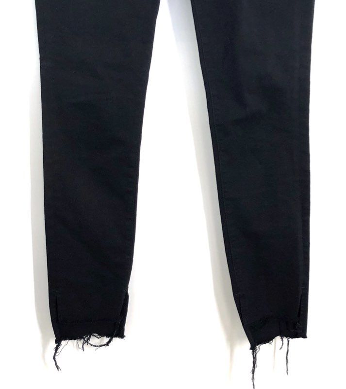 FRAME Women's Black Le Skinny de Jeanne Jeans Raw Released Frayed Hem Sz 27