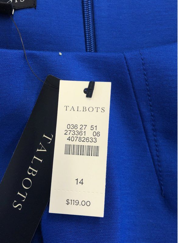 NWT Talbots Women's Blue Sheath Dress - Size 14