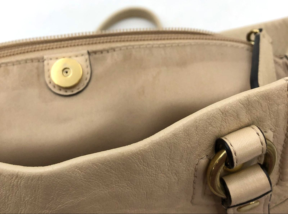 Coach F19243 'Ashley' Beige Leather Shoulder Bag with Gold-Tone Hardware (+COA)
