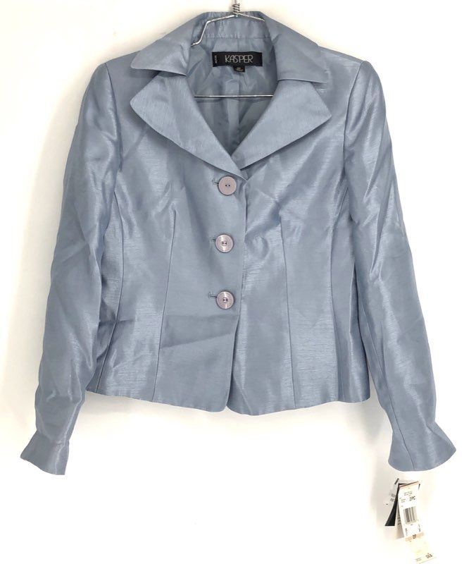 NWT Kasper Women's Blue Two Piece Skirt Suit Set - Size 2P