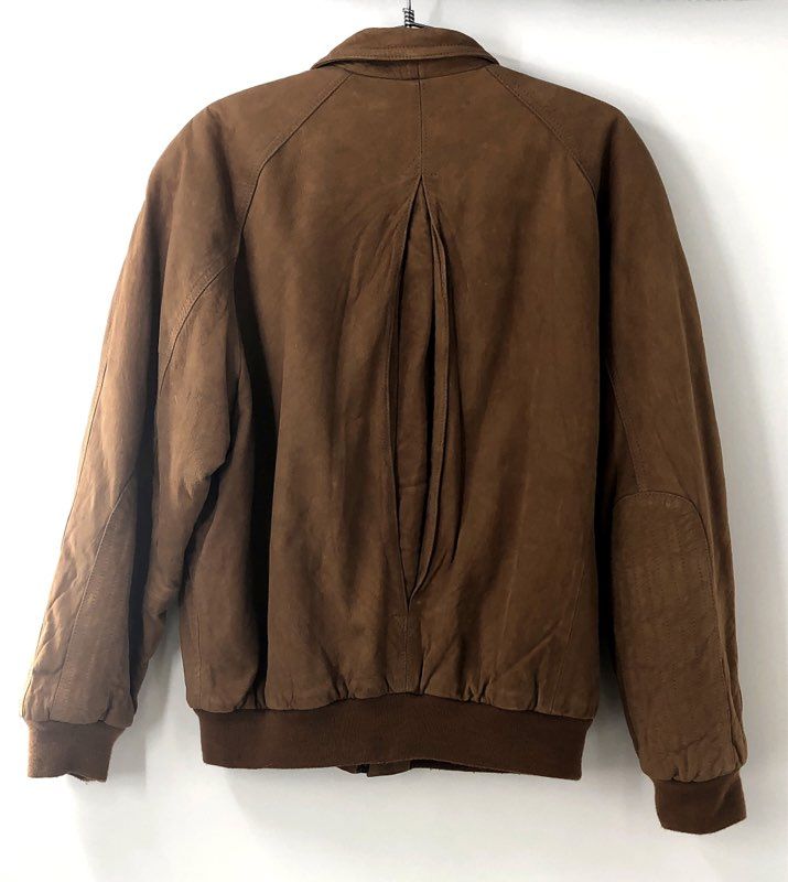 Vintage 90s Marlboro Adventure Team Men's Brown Leather Bomber Jacket Sz M