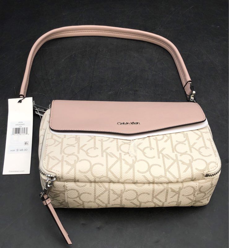 NWT Calvin Klein Rose White Top Handle Bag