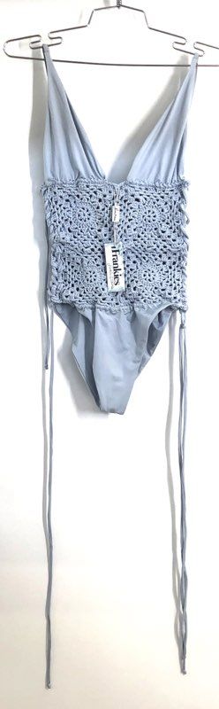 Frankies Bikinis Women's Lilah One Piece Swimsuit Booty Cloud Crochet Sz L NWT