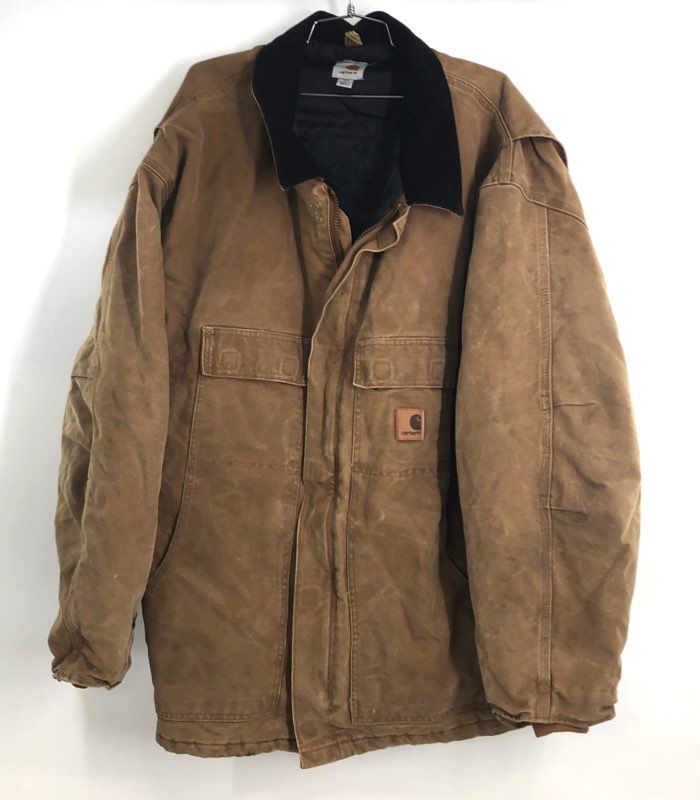 Vintage 2003 Carhartt C26 Arctic Quilt Lined Sandstone Traditional Coat Sz 4XL