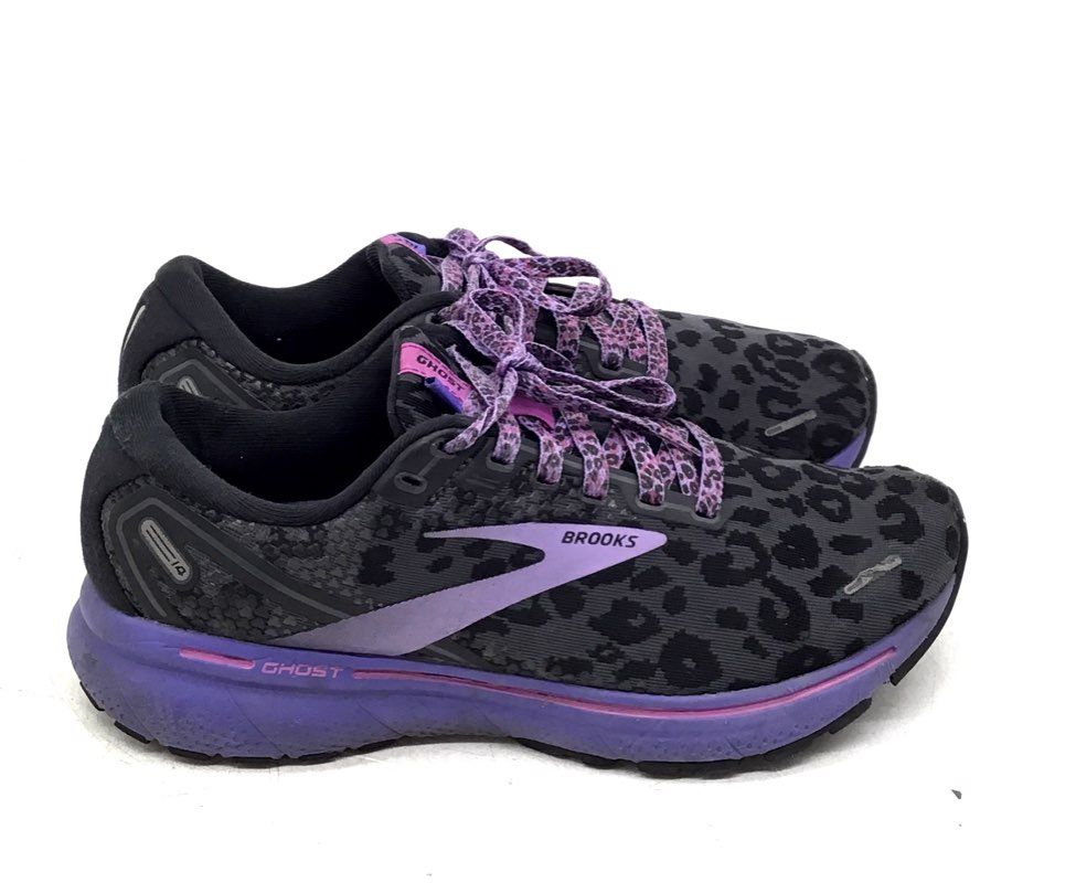 Brooks Women's Ghost 14 Black Animal Print Athletic Shoes - Size 8.5