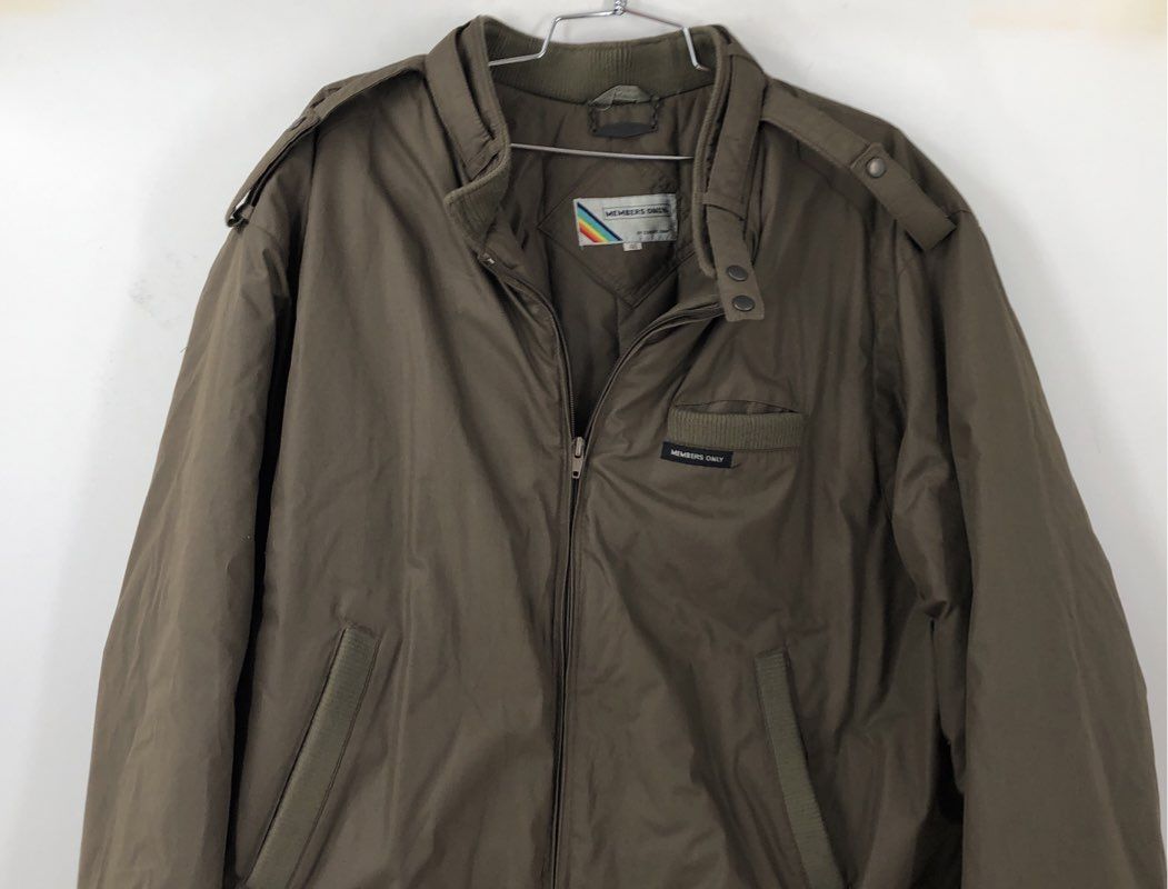 Members Only Men's Brown Bomber Jacket - Size 46