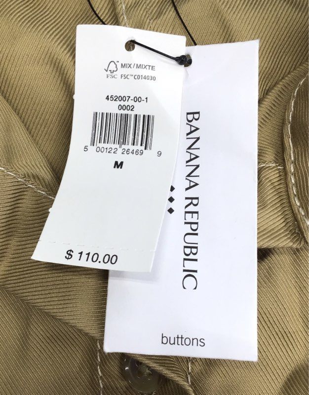 Banana Republic Women's Tan Short Sleeve Belted Shirt Dress Sz M NWT
