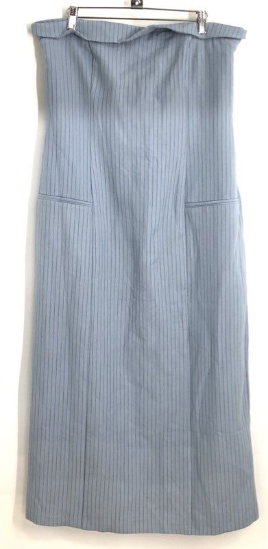 Abercrombie & Fitch Women's Blue Pinstripe Fold Over Midi Skirt NWT Sz L
