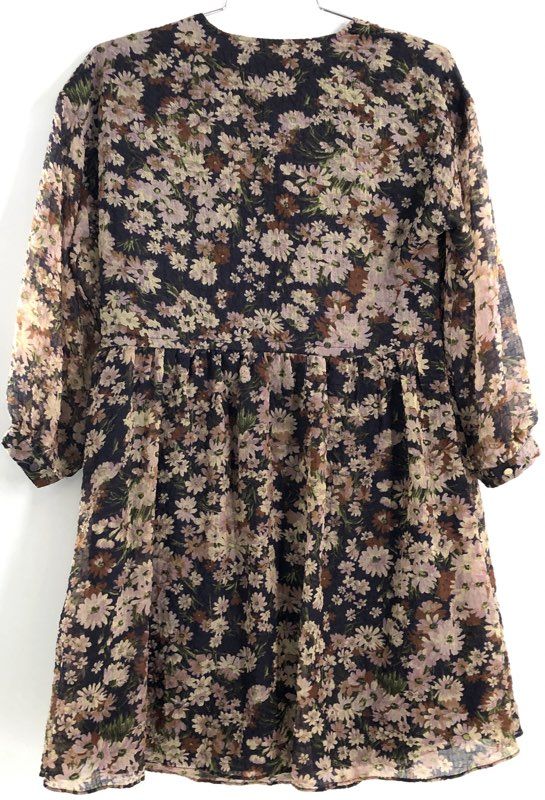 Madewell Women's Floral Surplice V-Neck Mini Dress Black Floral NWT Sz XXS