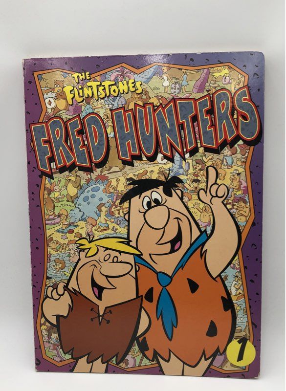 The Flintstones Fred Hunters Look and Find 3 Book Set Carrying Case Vintage