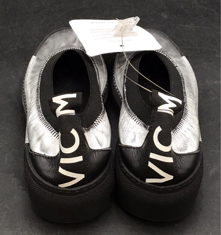 New Vic Matie Women's Silver Black Ballerina Flats - Size 36