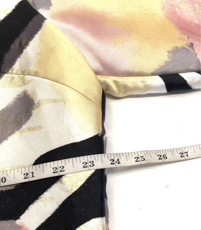 Ming Wang Women's Blazer Multicolor Metallic Abstract Open Front NWT Sz L