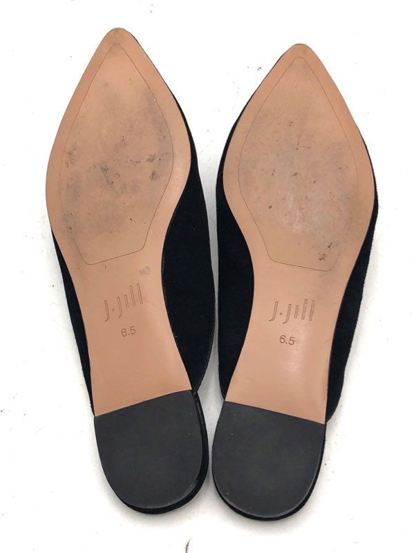 J. Jill Black Suede Pointed Toe Mules Slip On Loafers Women's Size 6.5