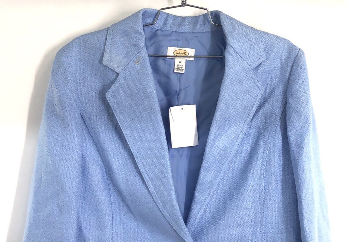 Talbots Women's Blue Textured Single Button Blazer NWT Size 10