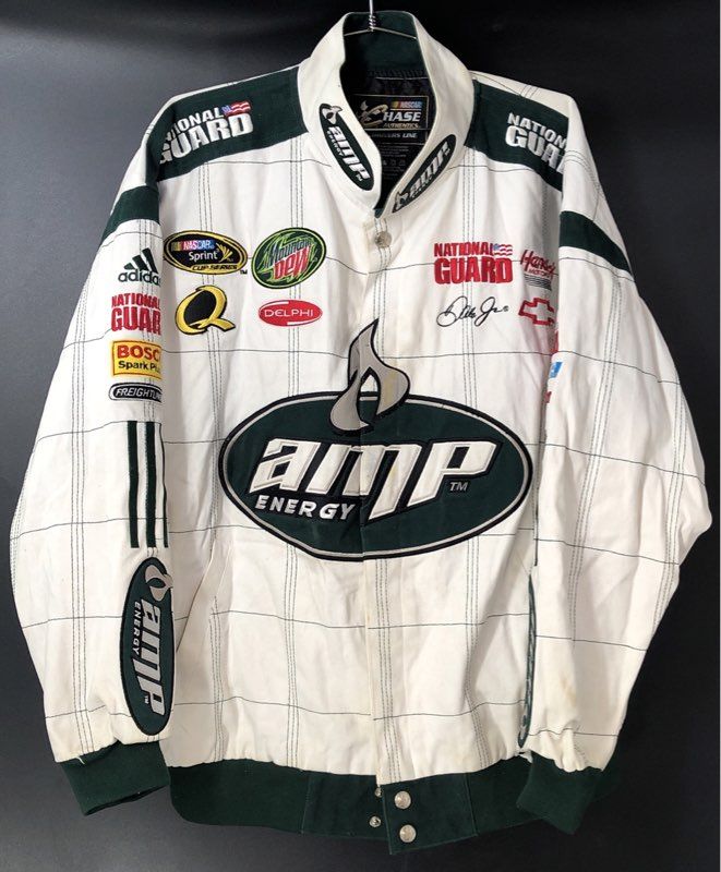 Chase Authentics Dale Jr #88 NASCAR Jacket White Green Amp Energy Mens XL