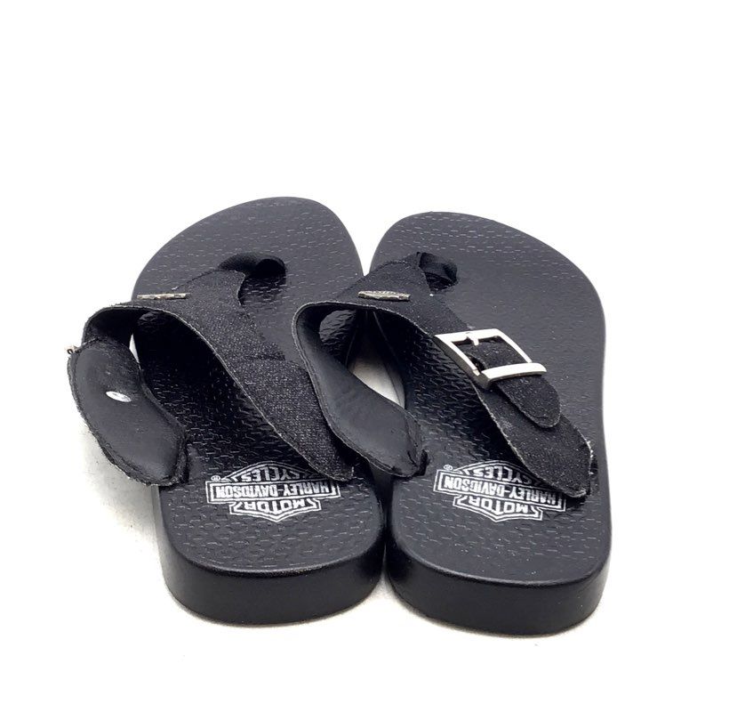 Harley-Davidson Women&#39;s Black Slip-On Casual Thong Sandals - Size 6