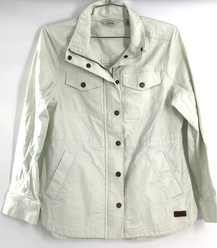 L.L.Bean Women's Comfort Trail Utility Jacket Pale Green Cotton Blend Sz XS PET