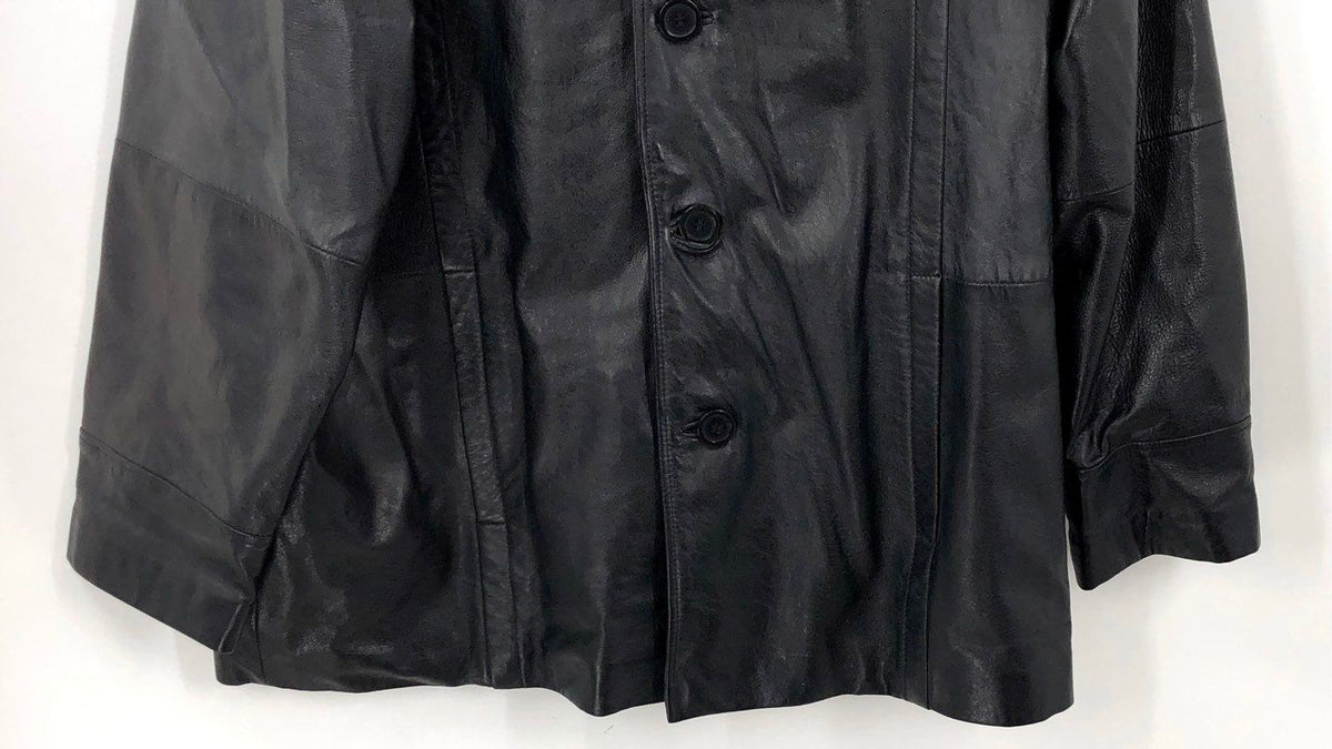 Vintage 90s M. Julian Wilsons Button Front Leather Jacket Car Coat Sz XL
