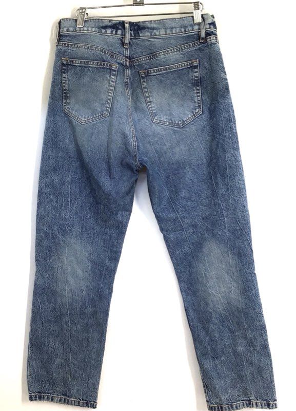LOFT Women's Blue High Waist Straight Crop Distressed Jeans Size 27 4