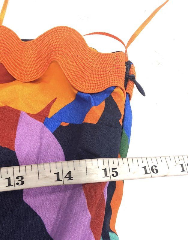 Avara Women's Lucy Multicolor One Shoulder Scalloped Tiered Dress NWT Sz M