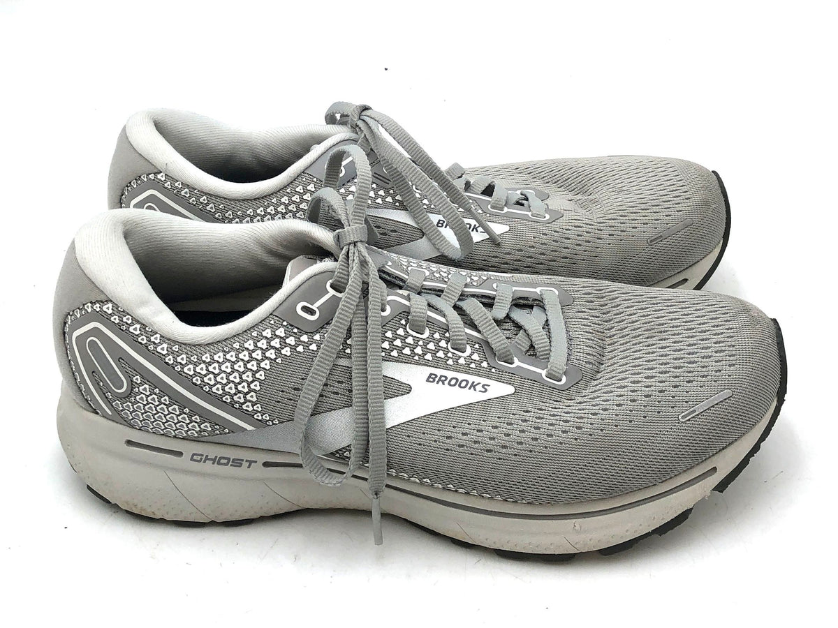 Brooks Ghost 14 Grey White Women's Running Shoes Size 10.5 Wide