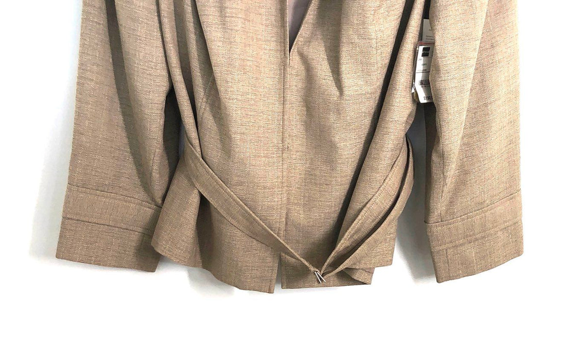 Worthington Women's Cream Linen Look Belted Blazer Jacket Sz 24W NWT