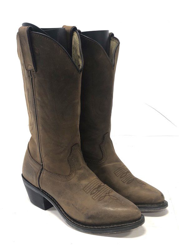 Vintage 90s Dingo Brown Leather Western Cowboy Boots Women's Size 5 M