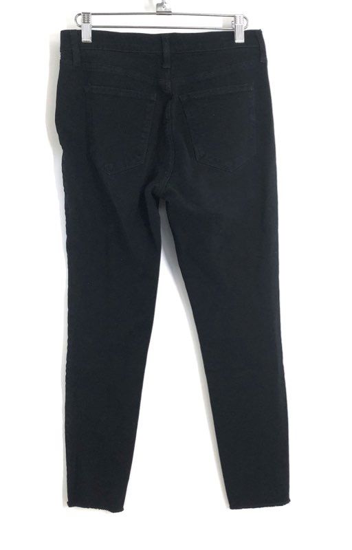 Banana Republic Women's Black High-Rise Skinny Premium Denim Frayed Hem Sz 26 R
