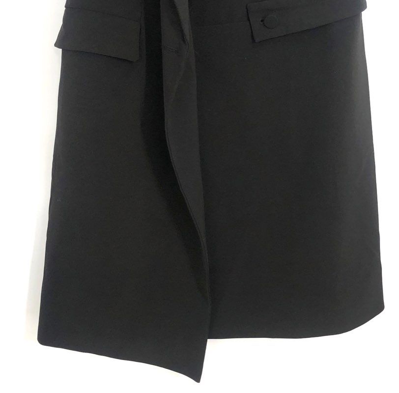 White House Black Market Women's Black Sleeveless Surplice Tuxedo Dress Sz 8 NWT