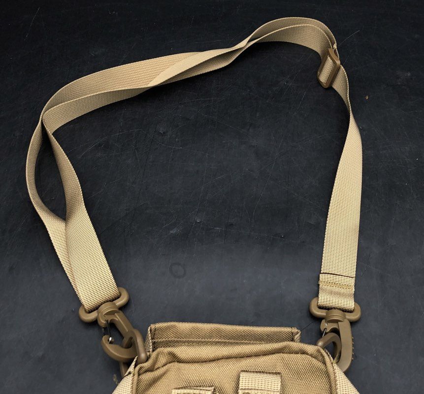 Men's Tan MOLLE Tactical Utility Pouch Admin Crossbody Shoulder Bag