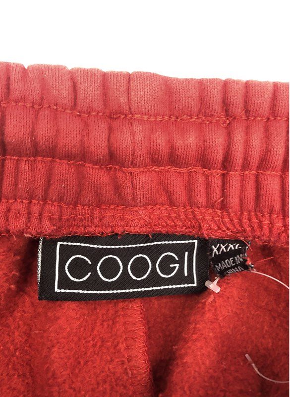 Coogi Men's Red Embroidered Motorcycle Club Sweatpants Joggers Zipper Sz XXXL