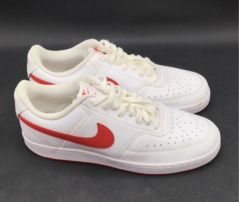 Nike Court Vision Low White University Red Men's Low Top Sneakers Size 9.5