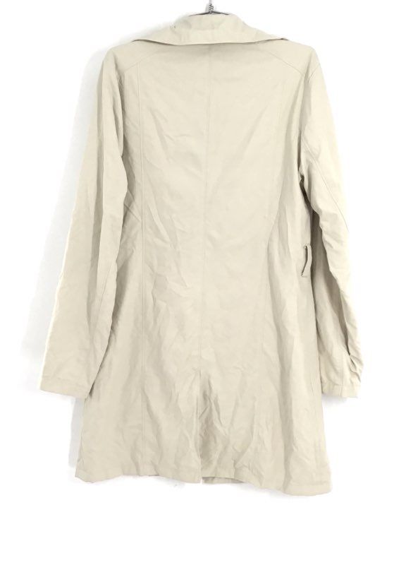 Eddie Bauer Women&#39;s Ivory Collared Full Zip Trench Coat - Size Medium